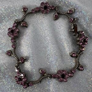Bracelet flowers rhinestone bling crystals Elegant Purple Floral Bracelet